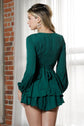 First Date Forest Green Tiered Mini Romper