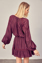 Merlot Lace Trim Detail Dress