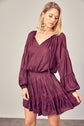 Merlot Lace Trim Detail Dress