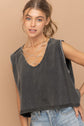 Mineral Washed Rhinestone Tank