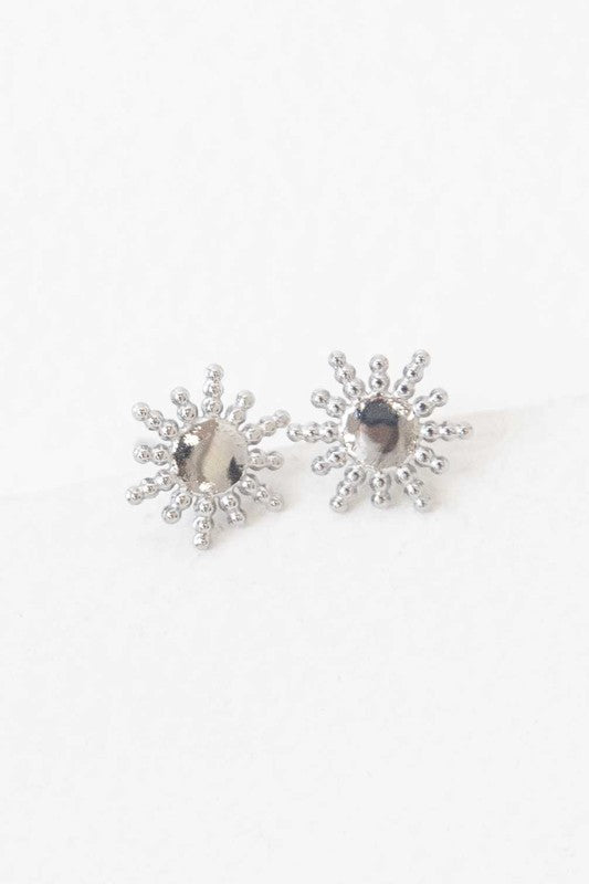 woman- girl sun Stud Earrings in gold