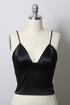 Women  Wearing black Satin-Spaghetti -Top- Bralette. Variety of colors. 