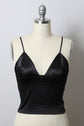 Women  Wearing black Satin-Spaghetti -Top- Bralette. Variety of colors. 