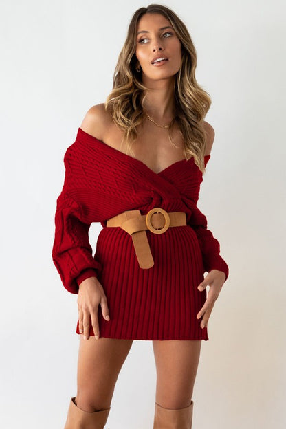 Burgundy Sweater Dress