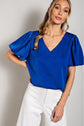 Puff Sleeve V-Neck Blouse