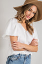 Puff Sleeve V-Neck Blouse