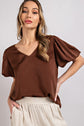 Puff Sleeve V-Neck Blouse