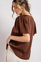 Puff Sleeve V-Neck Blouse