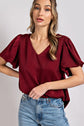 Puff Sleeve V-Neck Blouse