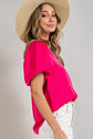 Puff Sleeve V-Neck Blouse