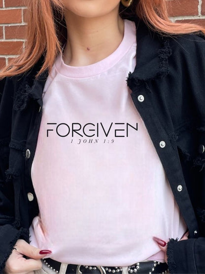 FORGIVEN 1 John 1 9  Crewneck Boutique Tee