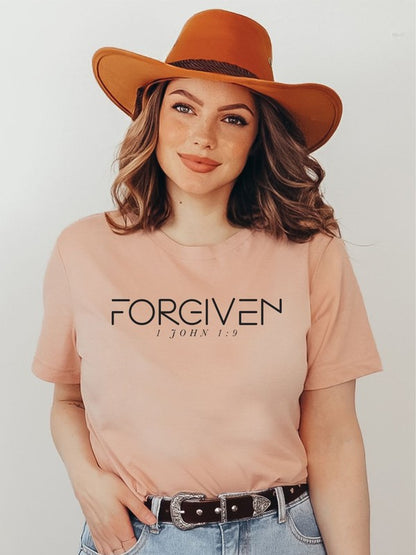 FORGIVEN 1 John 1 9  Crewneck Boutique Tee