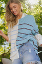 Textured Multi-Color Striped Sweater