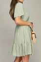 Trendy V Neck Dress With Lace Trim