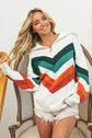 Multi-Color Chevron Pattern BiBi Sweater