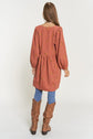 Henley Style Corduroy Mini Dress