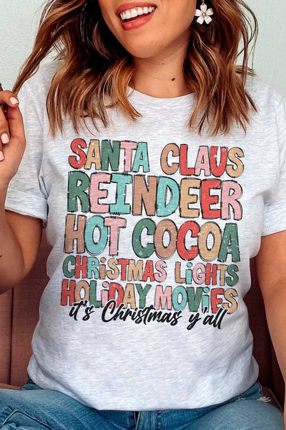 Santa, Reindeers, and Cocoa Graphic Tee