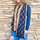 Navy - Gold Paris Class Knit Scarf