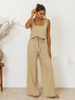 Square Neck Sleeveless Top and Pants Set