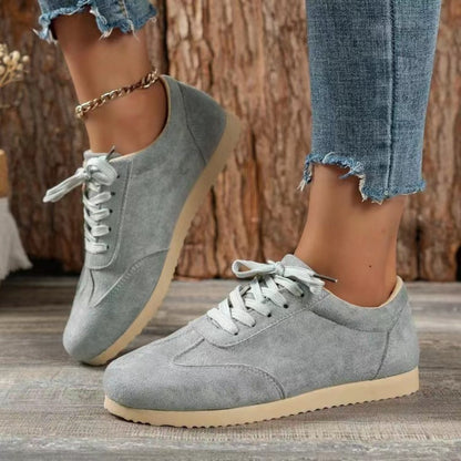 Suede Lace-Up Town Flat Sneakers