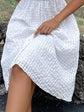 White Textured Surplice Short Sleeve Dress