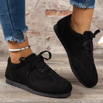 Suede Lace-Up Town Flat Sneakers