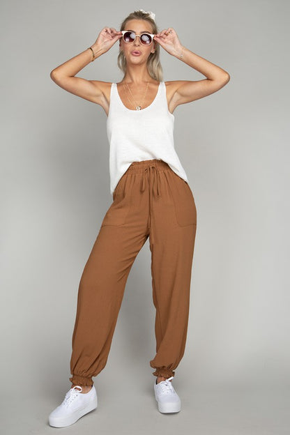 Brown Helicopter Mom Jogger pants