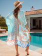 Fresh Beach Printed Open Front Cover-Up