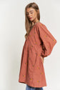 Henley Style Corduroy Mini Dress