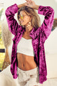 BiBi Fuchsia Button Up Long Sleeve Shirt