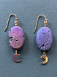 Electroplated Moon Druzy Earrings