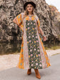 Plus Size Bohemian Multi-Pattern Maxi Dress