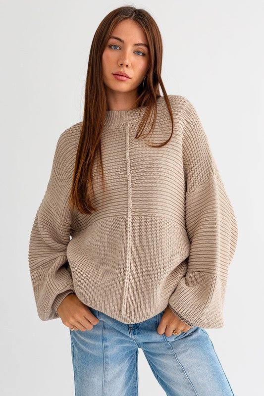 women Ribbed Knitted Sweater