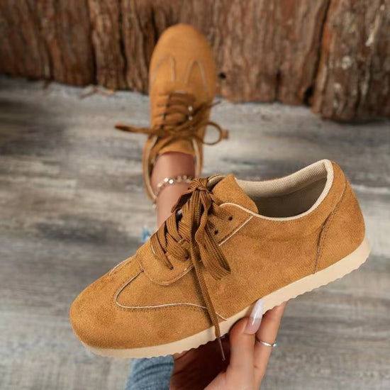 Suede Lace-Up Town Flat Sneakers