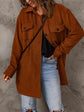 Drop Shoulder chestnut Autumn Button Down Collared Coat