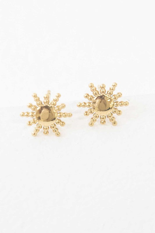 woman- girl sun Stud Earrings in gold