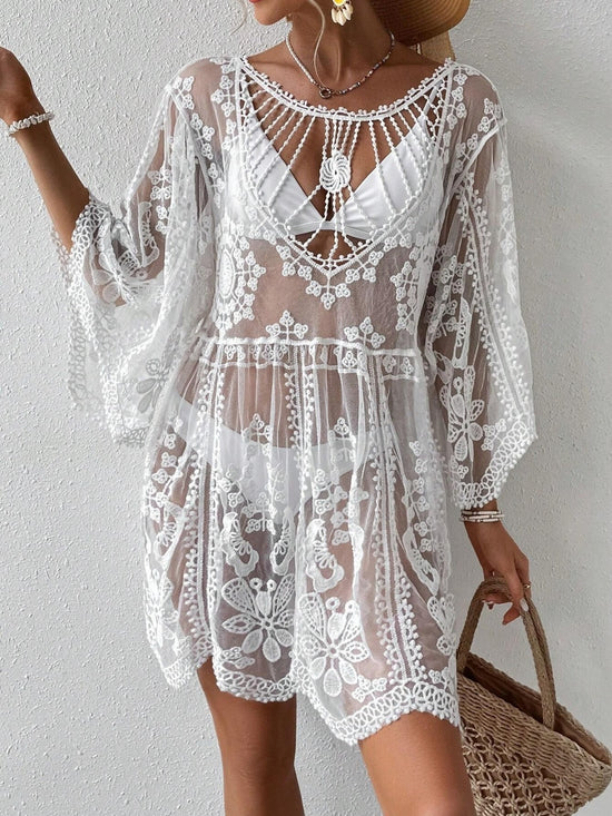 Vacay Lace Round Neck Cover-Up