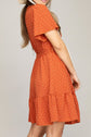 Trendy V Neck Dress With Lace Trim