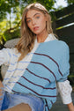 Textured Multi-Color Striped Sweater