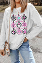 Christmas Ornaments Shoulder Ribbed Sweatshirt