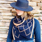 Navy - Gold Paris Class Knit Scarf