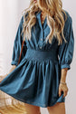 French Blue Smocked Mini Dress