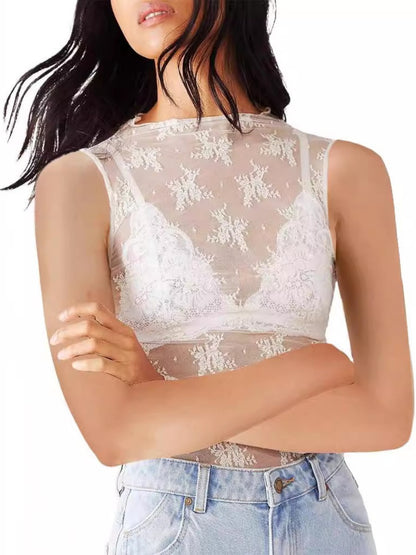 Lanes Lace Mock Neck Top