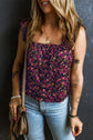 Zeni Floral Printed Square Neck Tank