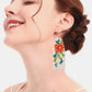 Flower Beaded Dangle Earrings