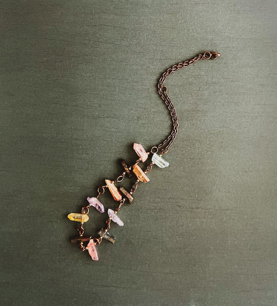Vintage Handmade Quartz Crystal Choker Necklace