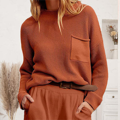 Ribbed Sweater with Pocket