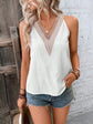 White Textured V-Neck Tank