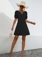 Chain Notched Short Sleeve Dress