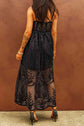 Black Lace Crisscross Maxi Dress